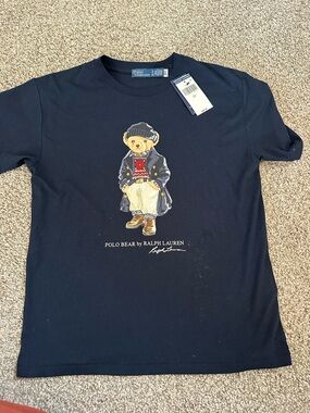 NWT Ralph Lauren navy tshirt winter bear size small